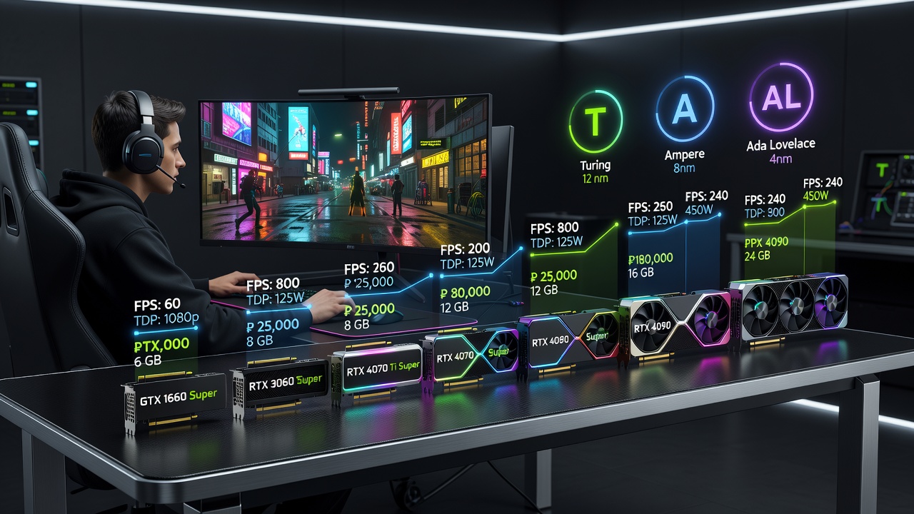 Линейка видеокарты NVIDIA GeForce: сравнение моделей, цен и производительности