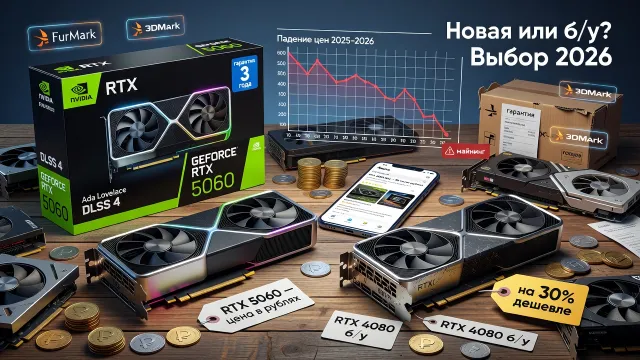 Видеокарты NVIDIA GeForce новые или б/у: что выгоднее в 2026 году